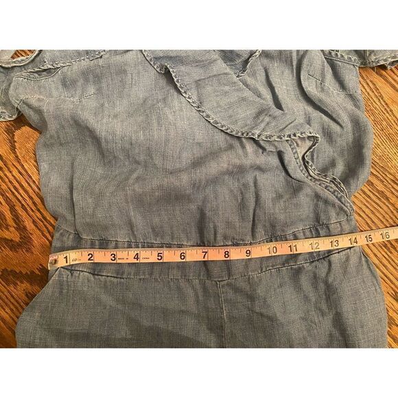 Anthropologie- Michael Stars Ruffled Open-Shoulder Jumpsuit - Picture 9 of 10